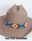 Shawnee multicolor beaded hat band by American Hat Makers