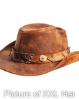 A back view of a Sidewinder brown hat