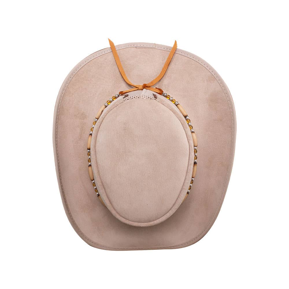 Sierra Latte Leather Mesh Cowboy Hat Crown  by American Hat Makers