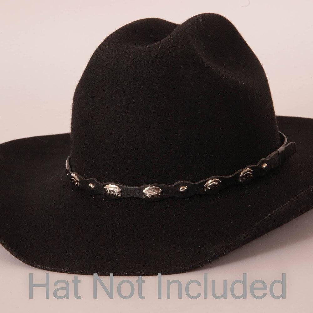 Silverton Black Hat Band on a black felt hat