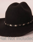 Silverton Black Hat Band on a black felt hat