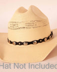 Silverton Black Hat Band on a cream hat