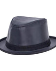 Soho Black Leather Trilby Fedora  by American Hat Makers