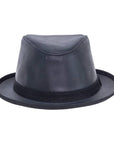 Soho Black Cowhide Leather Fedora by American Hat Makers - Hover