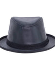 Soho Black Cowhide Leather Fedora by American Hat Makers - Hover