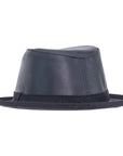 Soho Black Leather Trilby Fedora  by American Hat Makers