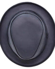 Soho Black Leather Trilby Fedora  by American Hat Makers