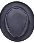 Soho Black Cowhide Leather Fedora by American Hat Makers