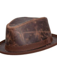 Soho Chocolate Cowhide Leather Fedora by American Hat Makers