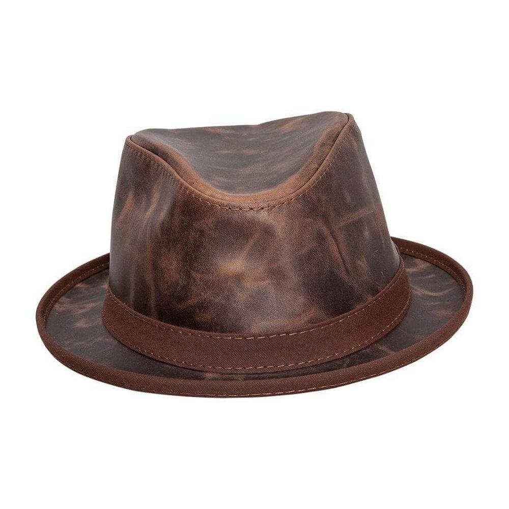 Soho Chocolate Cowhide Leather Fedora by American Hat Makers