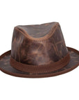 Soho Chocolate Cowhide Leather Fedora by American Hat Makers