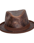 Soho Chocolate Cowhide Leather Fedora by American Hat Makers