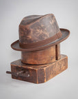 Soho Chocolate Leather Trilby Fedora  by American Hat Makers