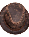 Soho Chocolate Cowhide Leather Fedora by American Hat Makers