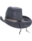 Storm Black Leather Cowboy Hat with Rattlesnake Skin Band by American Hat Makers