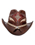 Storm Brown Leather Cowboy Hat with Rattlesnake Skin Band by American Hat Makers