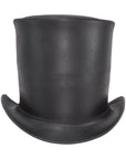 Unbanded Stove Piper Black Finished Top Hat by American Hat Makers