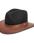 Summit Coal Leather Felt Fedora Hat by American Hat Makers
