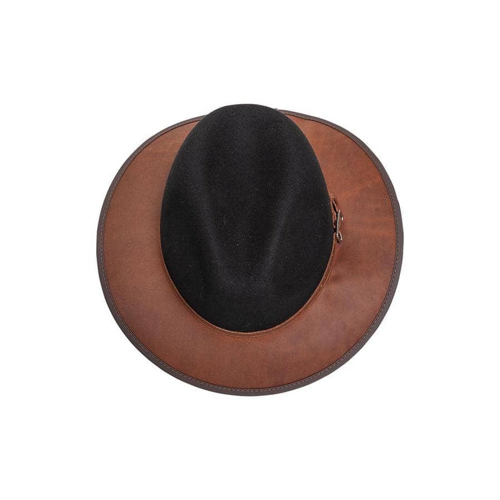Summit Coal Felt Leather Fedora Hat by American Hat Makers