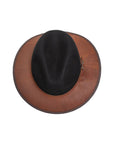 Summit Coal Leather Felt Fedora Hat by American Hat Makers