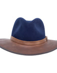 Summit Navy Leather Felt Fedora Hat by American Hat Makers - Hover