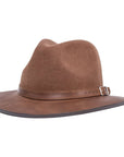 Summit Saddle Leather Felt Fedora Hat by American Hat Makers