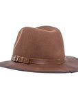 Summit Saddle Leather Felt Fedora Hat by American Hat Makers