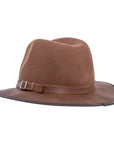 Summit Saddle Leather Felt Fedora Hat by American Hat Makers