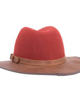 Summit Sangria Leather Felt Fedora Hat by American Hat Makers