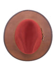 Summit Sangria Leather Felt Fedora Hat by American Hat Makers