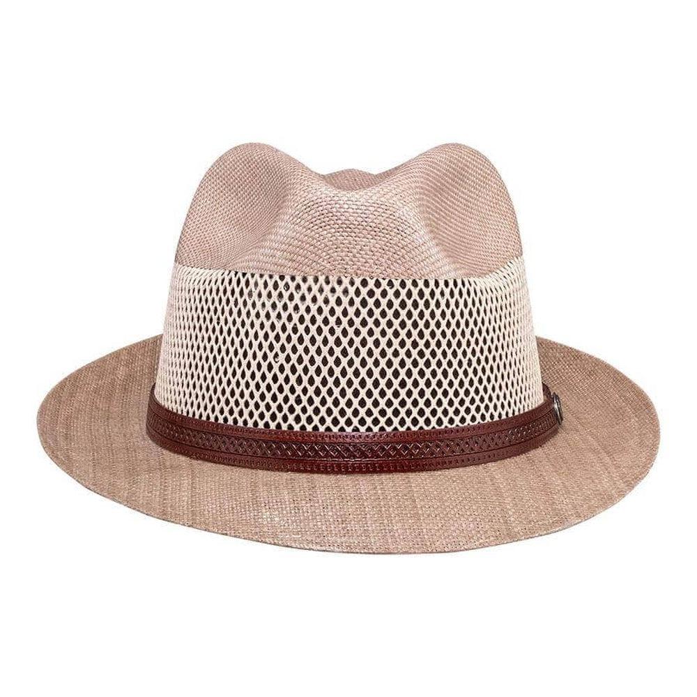 Tuscany Tan Straw Fedora Hat by American Hat Makers