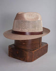 Tuscany Tan Straw Fedora Hat by American Hat Makers