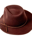A back view of a Walker Brown Felt Hat 