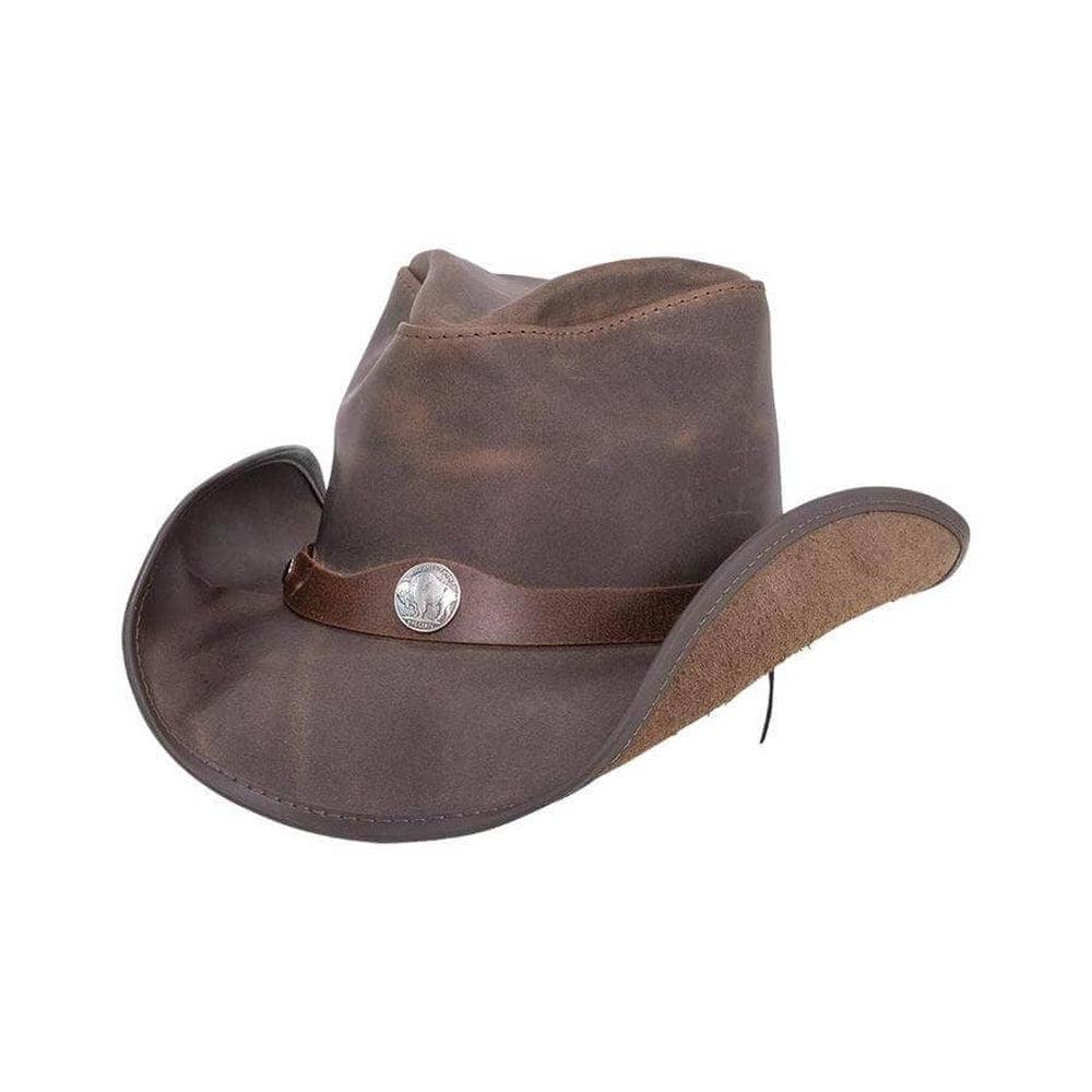 Western Chocolate Leather Cowboy Hat with 3&quot; Brim and 4&quot; Crown  by American Hat Makers