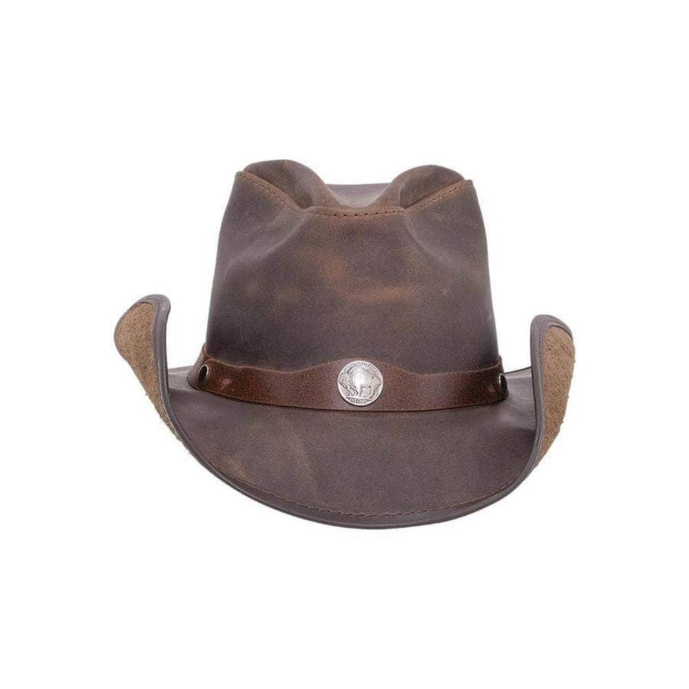Western Chocolate Leather Cowboy Hat with 3&quot; Brim and 4&quot; Crown  by American Hat Makers