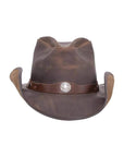 Western Chocolate Leather Cowboy Hat with 3" Brim and 4" Crown  by American Hat Makers