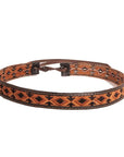 A front view of a Woody Brown Cowboy Hat Band