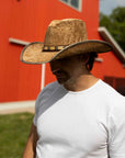 Ambush | Mens Leather Outback Hat with Bead Trim