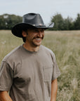Badlands | Mens Black Buffalo Leather Cowboy Hat