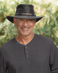 Bison | Mens Bison Leather Packable Outback Hat