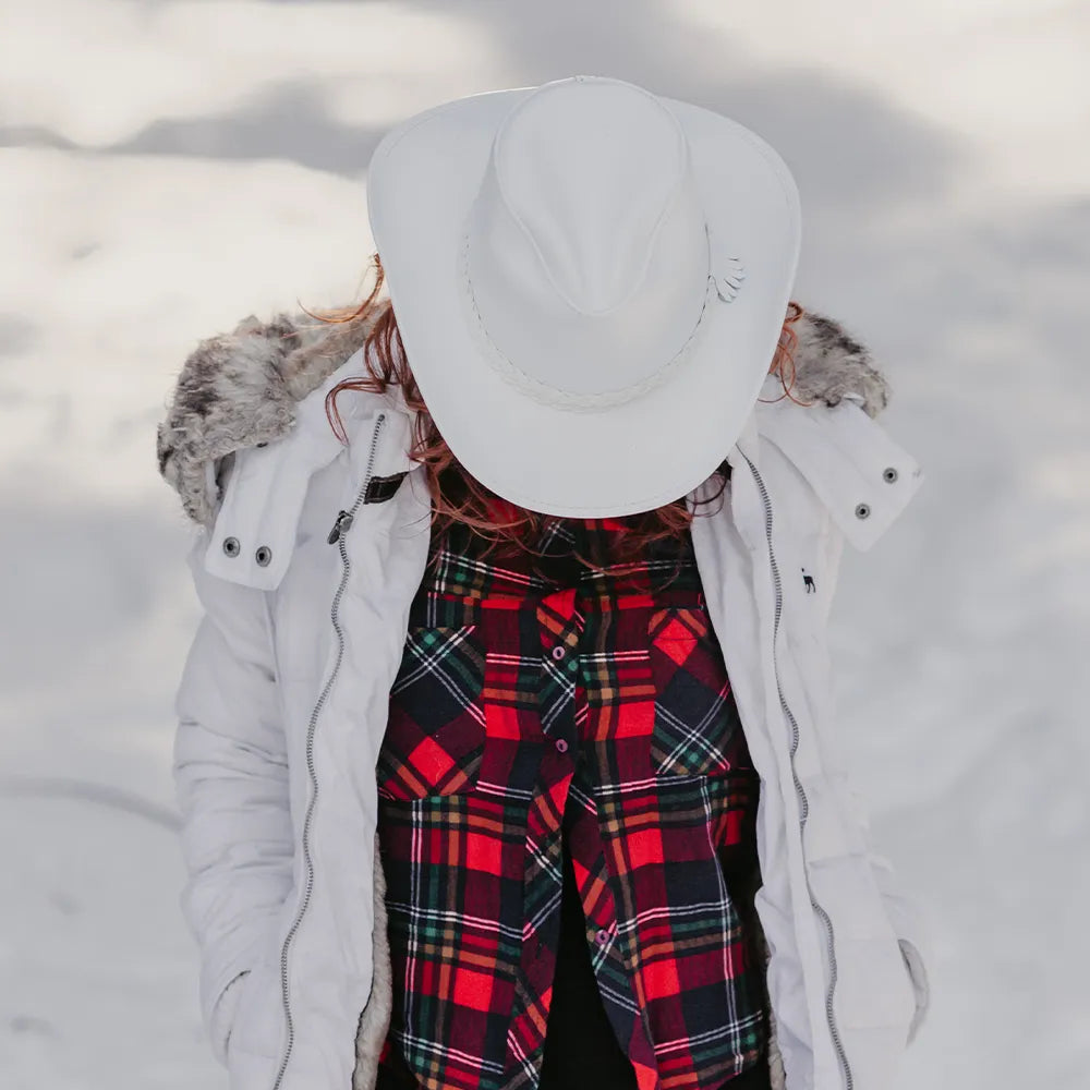 Blizzard | Womens White Leather Cowgirl Hat