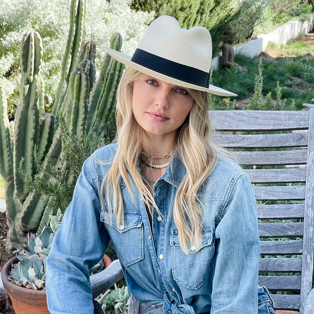 Caracas | Womens Natural Genuine Panama Fedora Hat