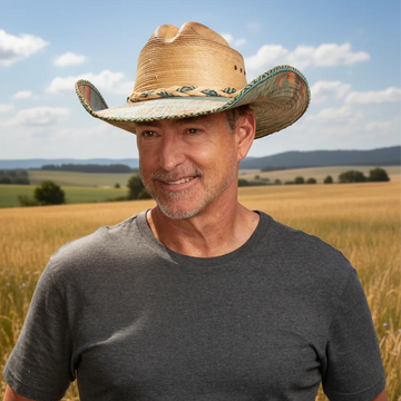 Cassius | Mens Natural Straw Cowboy Hat