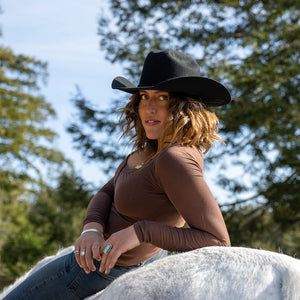 Cattleman | Womens Black Felt Cowgirl Hat