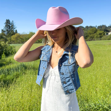 Cattleman | Womens Cotton Candy Pink Felt Cowgirl Hat
