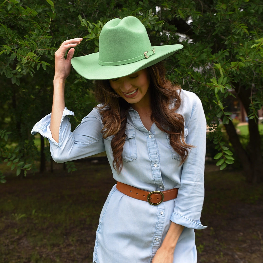 Cattleman | Womens Mint Felt Cowgirl Hat