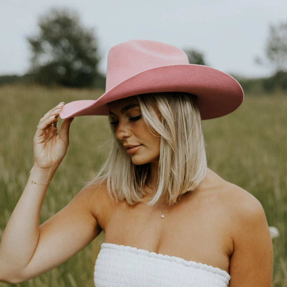Cattleman | Womens Soft Pink Felt Cowgirl Hat
