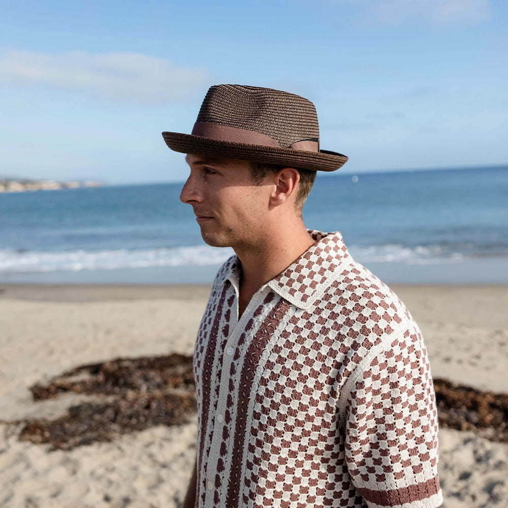 Coronado | Mens Brown Straw Fedora Hat