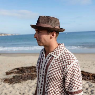 Coronado | Mens Brown Straw Fedora Hat