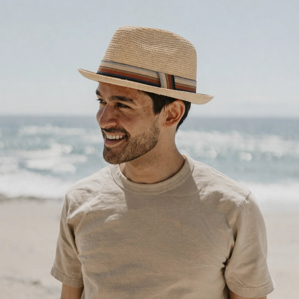 Cortez | Mens Natural Paper Braid Straw Pork Pie Hat